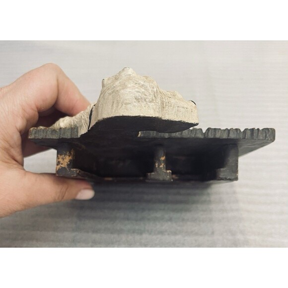 Vintage Syroco White Tan Schnauzer Garden Decor Dog Brush Holder 6.5" No Brush - Picture 2 of 4